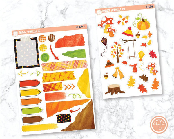 CLEARANCE | Bright Fall Deco/Journaling Planner Stickers | C-039