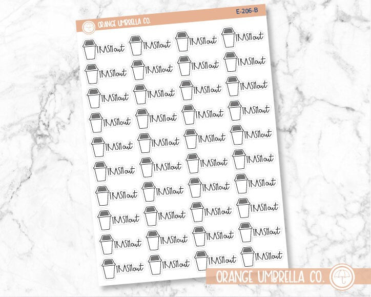 Trash Out Icon Script Planner Stickers and Labels | FC12 | E-206