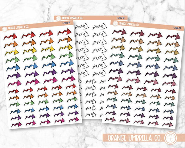 Jagged Arrows Icon Planner Stickers | I-302
