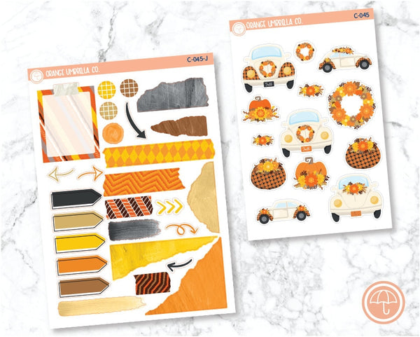 CLEARANCE | Fall Beetle Deco/Journaling Planner Stickers | C-045