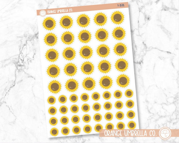 Sunflower Centers Icon Planner Stickers, Sunflower Icon Labels, Icon Color Print Labels (I-321)