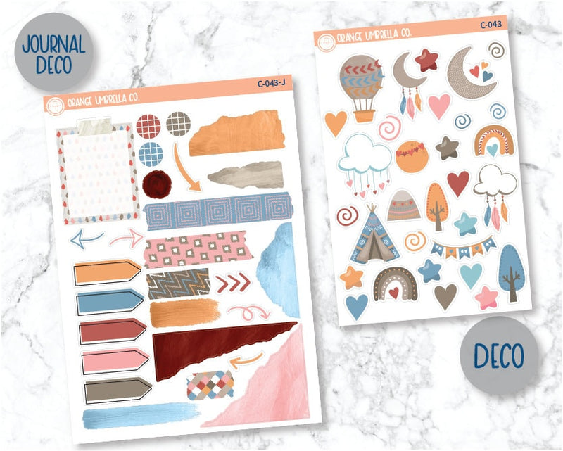 Boho Deco/Journaling Planner Stickers | C-043