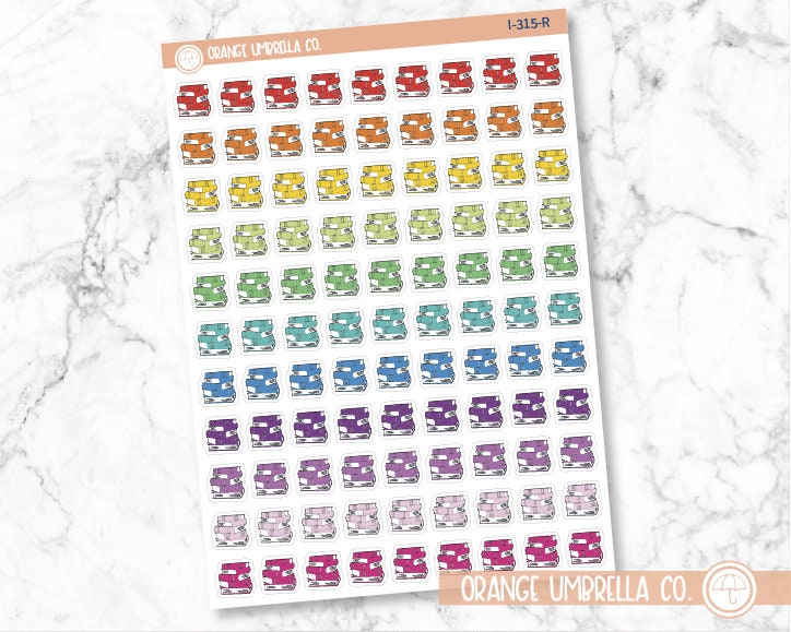 Book Stack Icon Planner Stickers | I-315