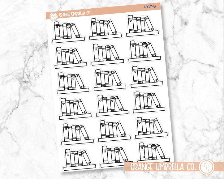 Books on Shelf Icon Planner Stickers | I-317
