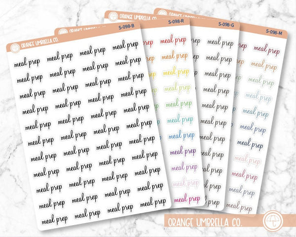 CLEARANCE | Meal Prep Script Planner Stickers | F4 | S-098
