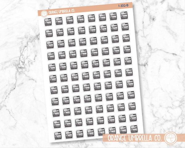 Dishwasher Icon Planner Stickers, Icon Chore Labels, Cleaning Icon Stickers (I-332-B)