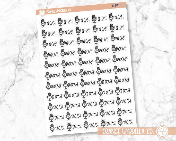 Podcast Icon Script Planner Stickers and Labels | FC12 | E-208