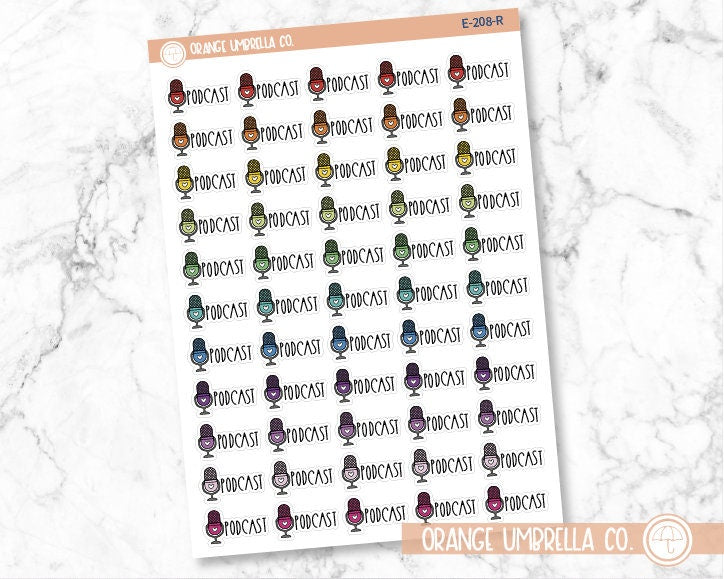 Podcast Icon Script Planner Stickers and Labels | FC12 | E-208