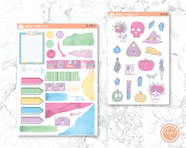 Pastel Halloween Kit Deco Planner Stickers | D-178