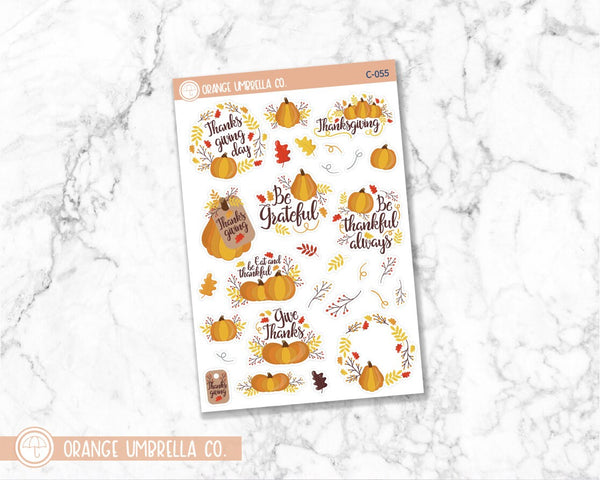 CLEARANCE | Deco Planner Stickers, Thankfulness Deco Stickers, Fun Deco Planning Labels (C-055)