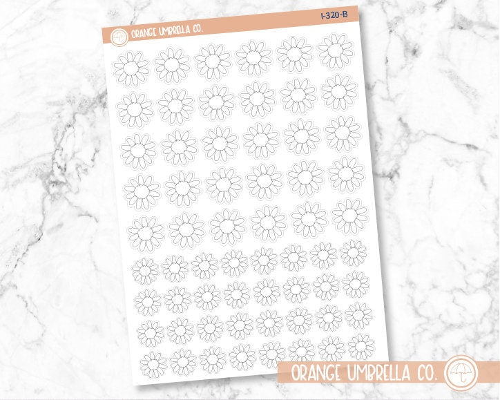 Flower Icon Planner Stickers, Flower Icon Labels, Icon Color Print Labels (I-320)
