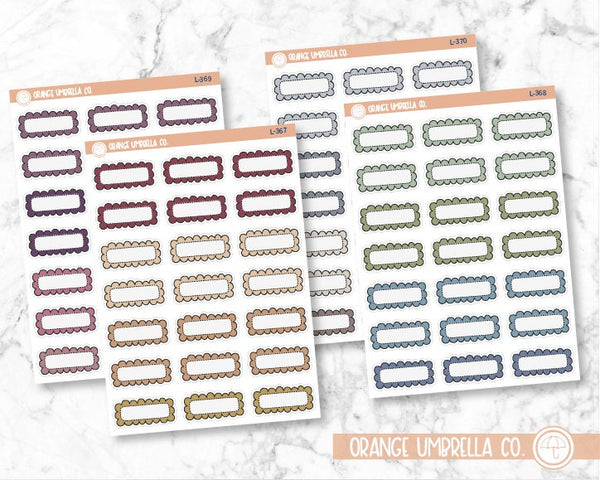 Scalloped Quarter Box Planner Stickers and Labels | Muted | L-367-L-370