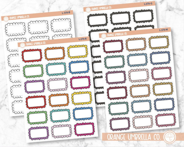 Scalloped Quarter Box Planner Stickers and Labels | L-379