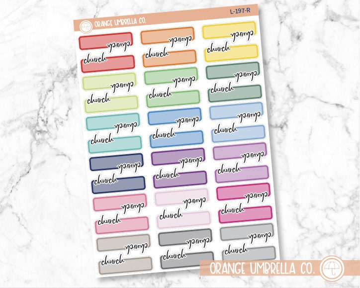 Church Appointment Script Planner Stickers and Labels  | L-197 / 911-005