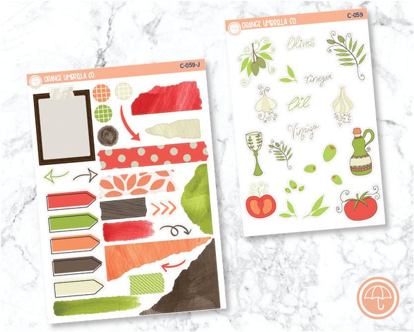 CLEARANCE | Olive Oil Planner Kit Deco/Journaling Stickers | C-059