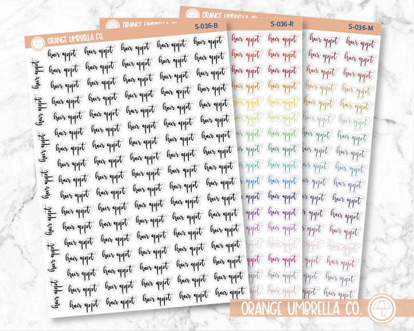 Hair Appointment Script Planner Stickers and Labels | F2 | S-036 / 904-039