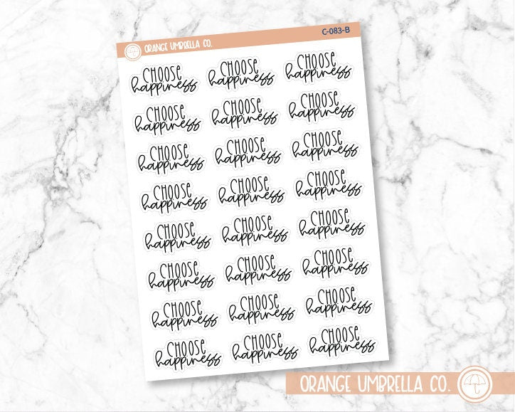 CLEARANCE | Choose Happiness Motivational Quote Planner Stickers | C-083-B