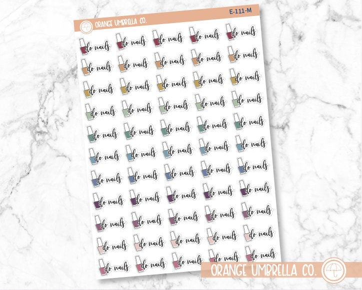 Do Nails Icon Script Planner Stickers and Labels | F2 | E-111 / 915-008-WH