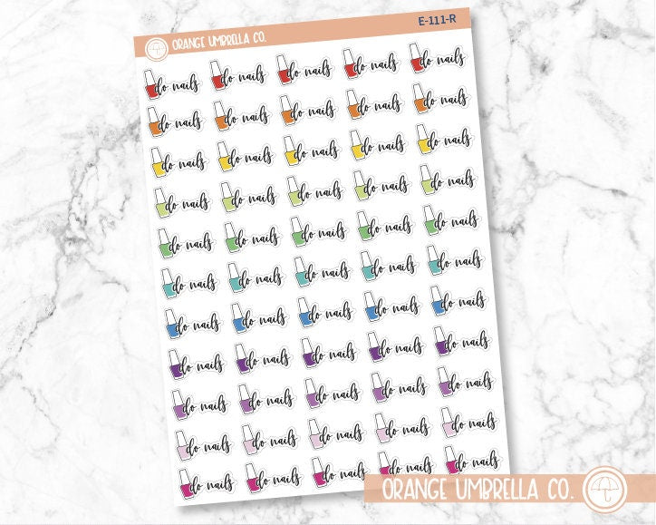 Do Nails Icon Script Planner Stickers and Labels | F2 | E-111 / 915-008-WH