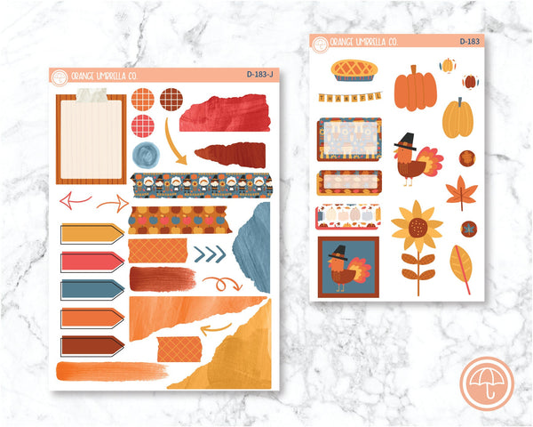 Thanksgiving Kit Deco Planner Stickers | D-183