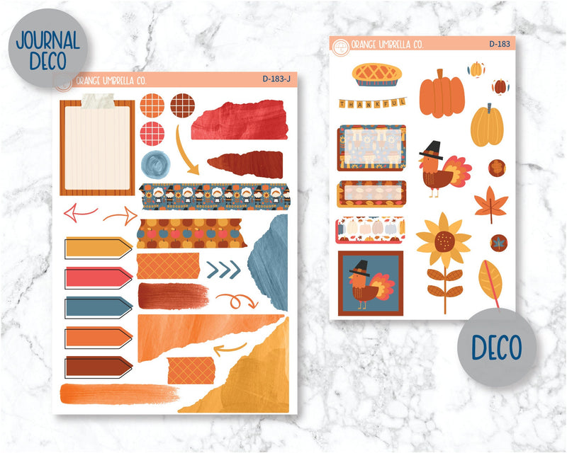 Thanksgiving Kit Deco Planner Stickers | D-183