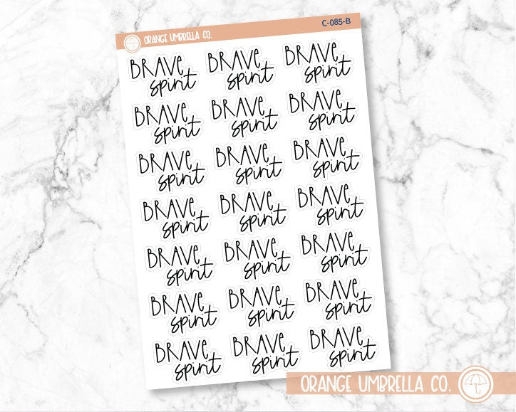 CLEARANCE | Brave Spirit Motivational Quote Planner Stickers | C-085-B