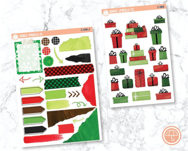 Buffalo Check Presents/Gifts Planner Deco/Journaling Stickers | C-088-C-089-J