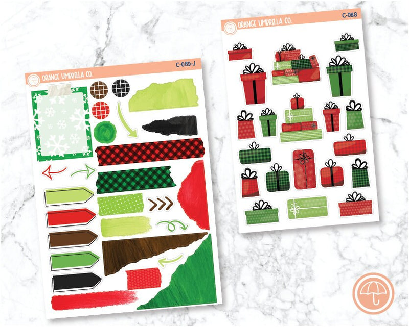 CLEARANCE | Buffalo Check Presents/Gifts Planner Deco/Journaling Stickers | C-088