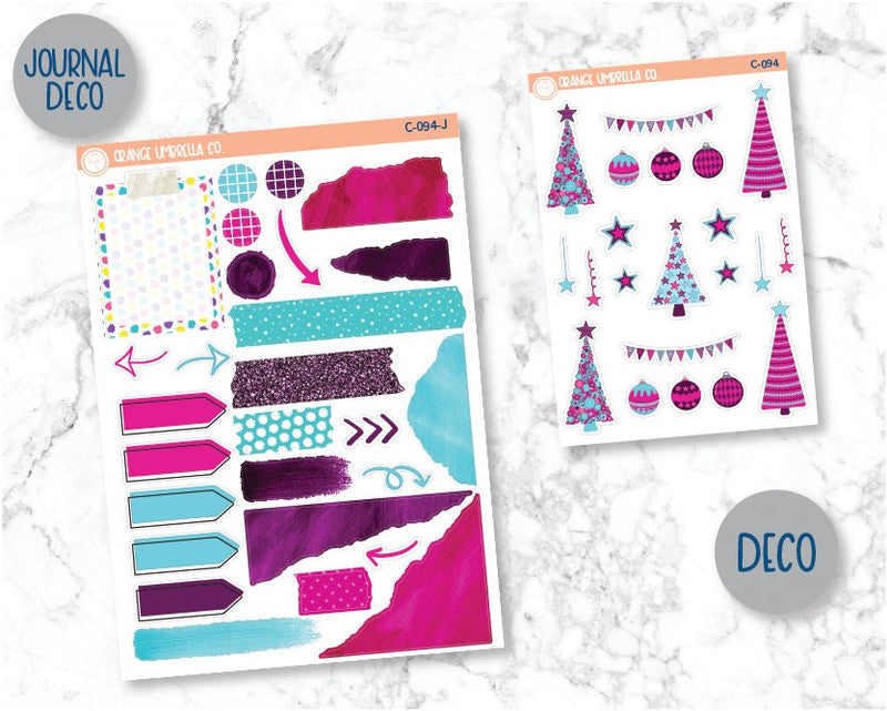 CLEARANCE | Holiday Trees - Pink Planner Deco/Journaling Stickers | C-094