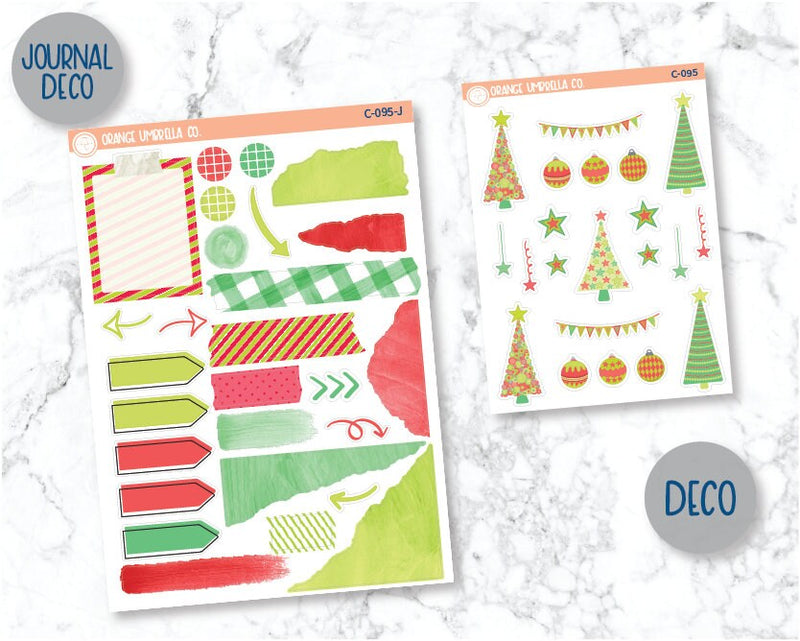 Holiday Trees - Green Planner Deco/Journaling Stickers | C-095