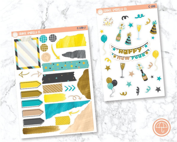 New Year Planner Deco/Journaling Stickers and Labels | C-100
