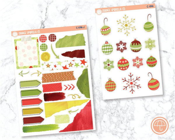 Christmas Balls Planner Deco/Journaling Stickers | C-096