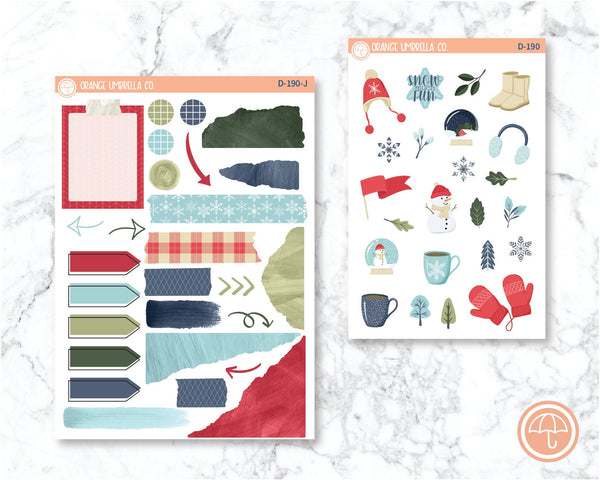 Welcome Winter Kit Deco Planner Stickers | D-190
