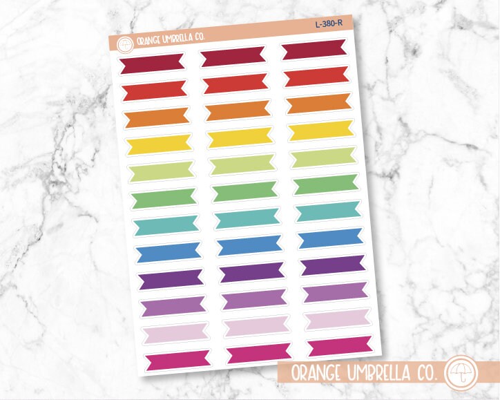 Mini Double Flag Ribbon Appointment Planner Stickers and Labels | L-380