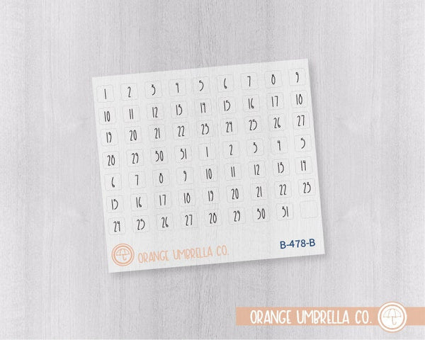 Date Dot Cover Tiny Planner Stickers | FC12 Clear Matte Square | B-478-BCM