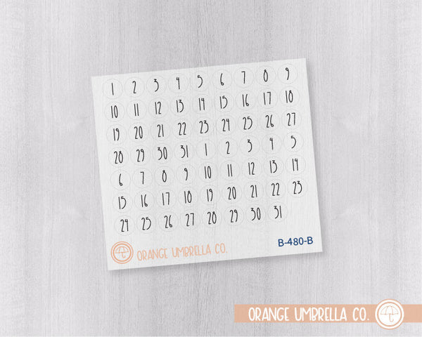 Date Dot Cover Planner Stickers | FC12 Clear Matte Circle | B-480-BCM