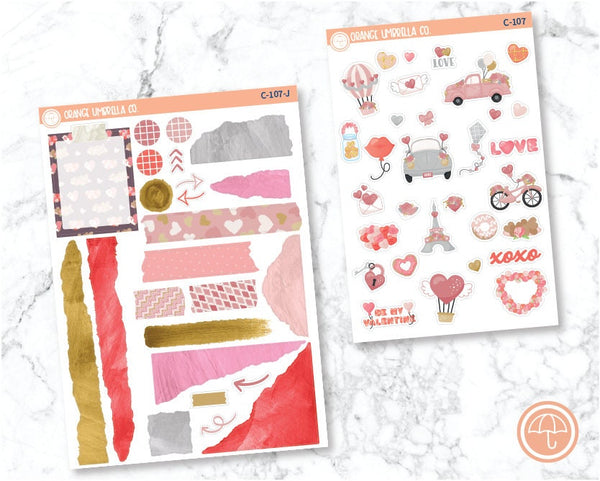 CLEARANCE | Valentine Trips & Treats Planner Deco/Journaling Stickers | C-107