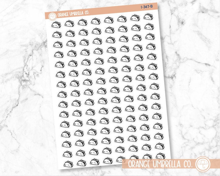 CLEARANCE | Taco Doodle Icon Planner Stickers | I-347-B