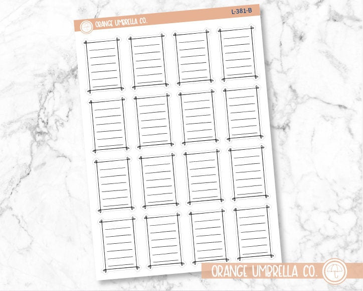 Half Box Line Note Doodle Planner Stickers and Labels | L-381-B