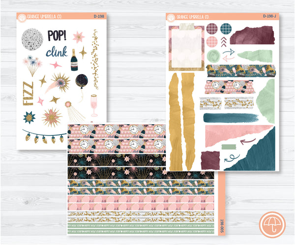 New Years Kit Deco Planner Stickers | D-198