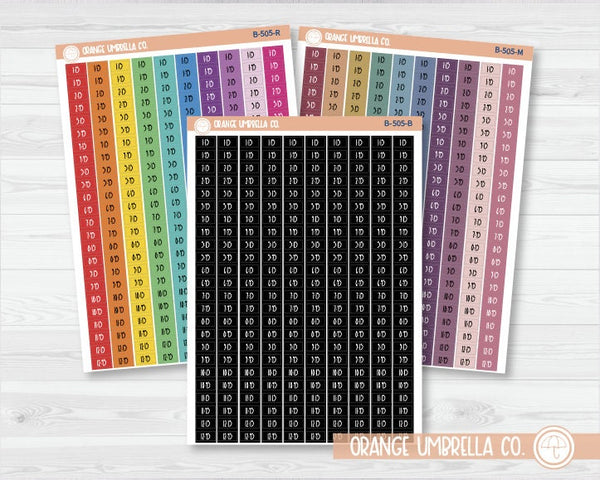 CLEARANCE | Time - Quarter and 3-Quarter Hour Colorblock Planner Stickers | FC12 Print | B-505