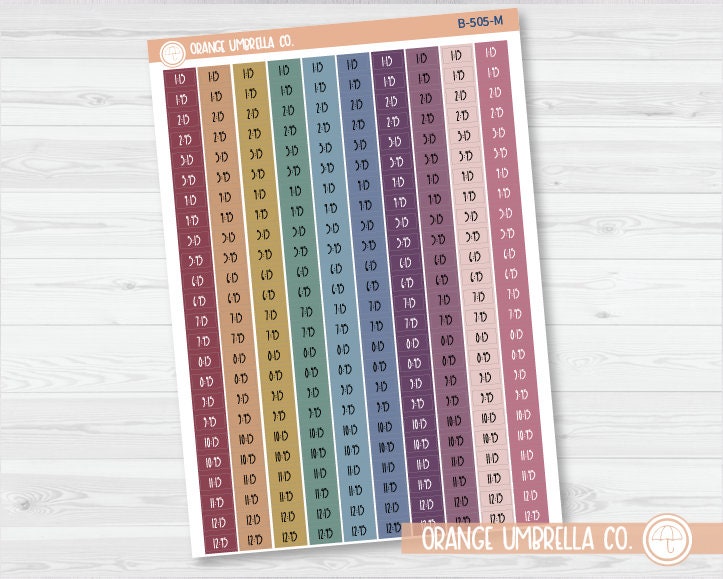 Time - Quarter and 3-Quarter Hour Colorblock Planner Stickers | FC12 Print | B-505