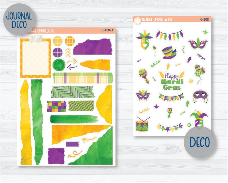 Mardi Gras Planner Deco/Journaling Stickers | C-108