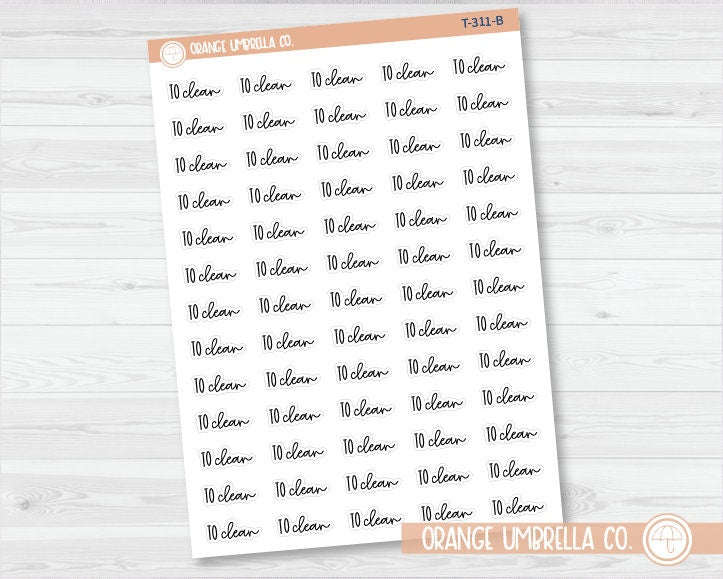 To Clean Script Planner Stickers | FC12 | T-311-B