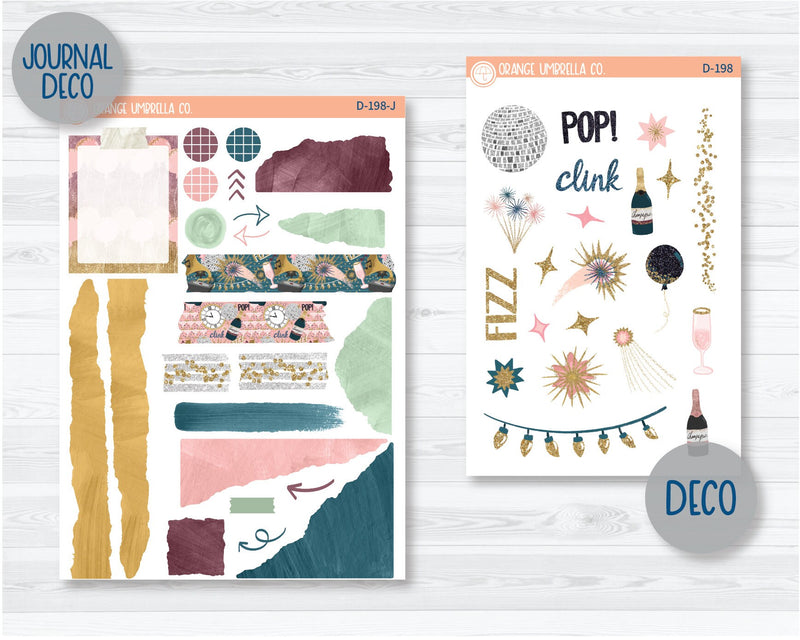 New Years Kit Deco Planner Stickers | D-198