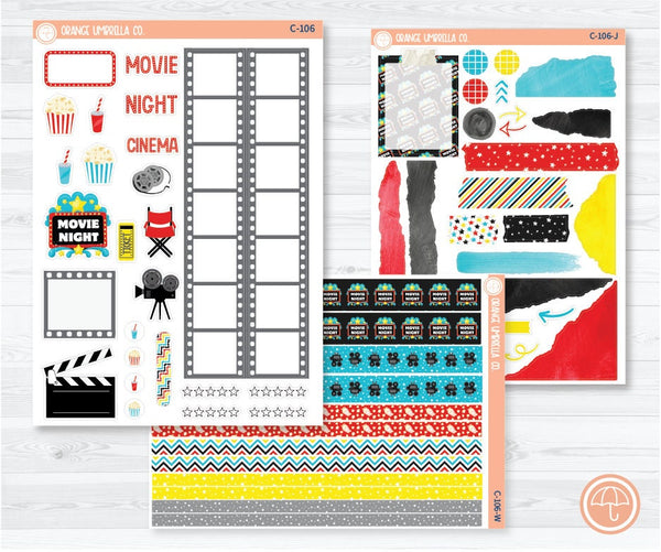 CLEARANCE | Movie Theater Deco Planner Stickers | C-106