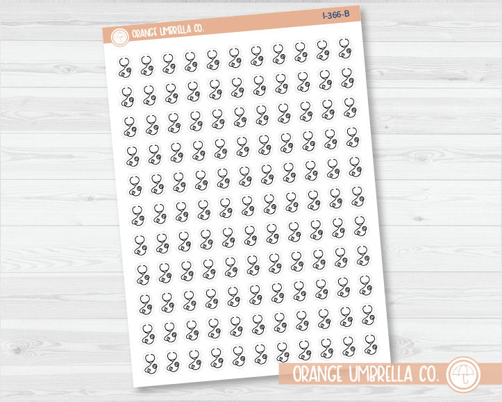 Stethoscope Doodle Icon Planner Stickers | I-366-B