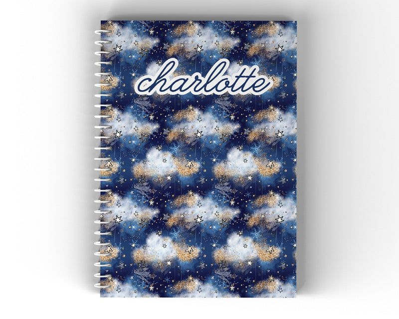 Night Clouds With Name Cover - Personalized Custom Spiral Journal Notebook | NB-058