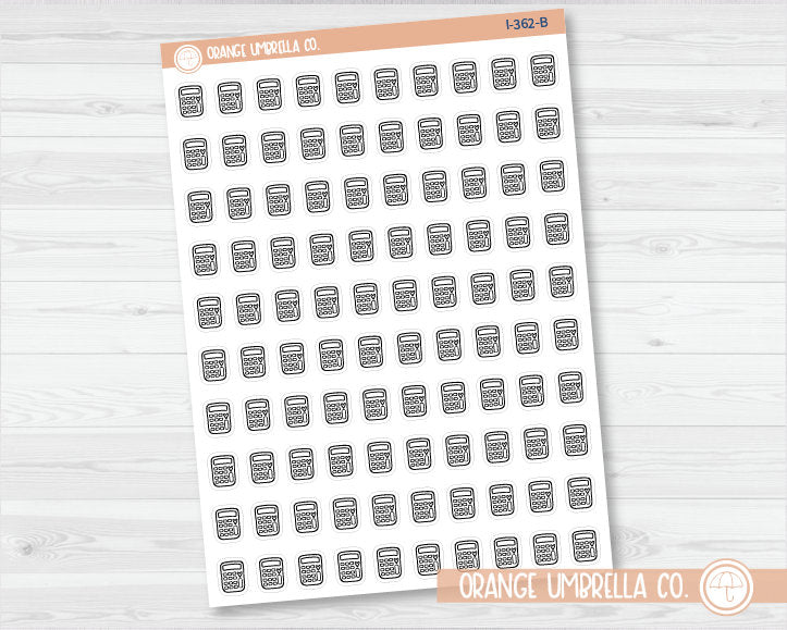 Calculator Doodle Icon Planner Stickers | I-362-B