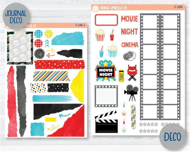 CLEARANCE | Movie Theater Deco Planner Stickers | C-106